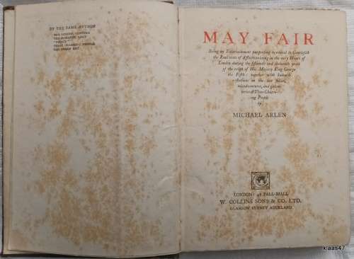 May Fair - Michael Arlen - Hardcover - Sixth Impression 1925