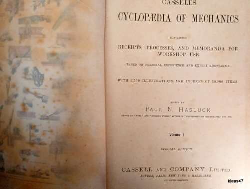 Cassell`s Cyclopaedia of Mechanics - Ed: Paul N Hasluck - Vol 1-4 - Hardcover Special Edition