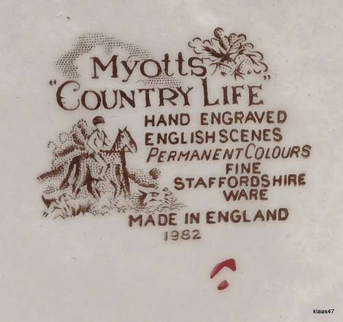 Myotts Country Life  Side Plate (with Yellow/Brown)