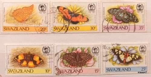 Swaziland - 1987 - Butterflies - 6 Used stamps