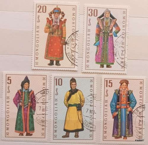 Mongolia - 1969 - Costumes (National Dress) - 5 Used stamps