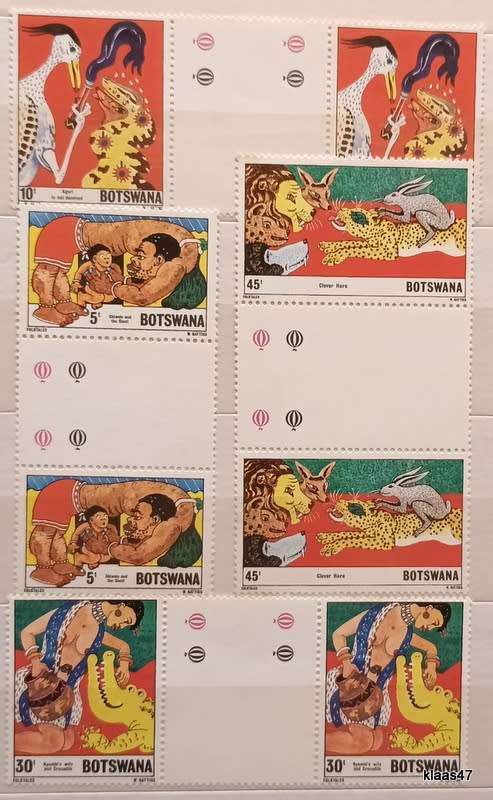 Botswana - 1980 - Tales/Folklore - Set of 4 Mint Gutter Pairs