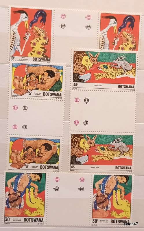Botswana - 1980 - Tales/Folklore - Set of 4 Mint Gutter Pairs