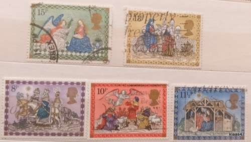GB - 1979 - Christmas  - Set of 5 Used stamps