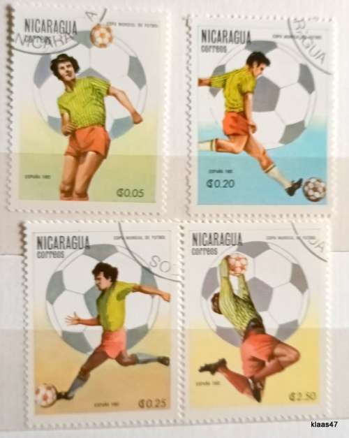 Nicaragua - 1982 - Football - Spain`s World Cup Championship - 4 Cancelled stamps