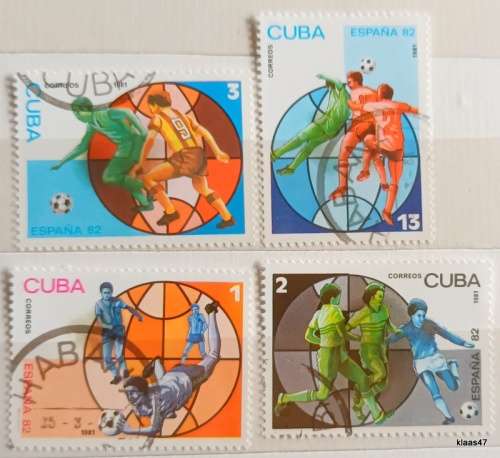 Cuba - 1981 - Football (Espana 82) - 4 Cancelled Hinged stamps