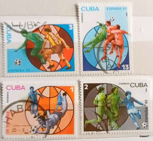 Cuba - 1981 - Football (Espana 82) - 4 Cancelled Hinged stamps