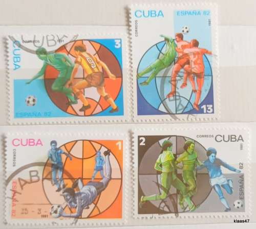 Cuba - 1981 - Football (Espana 82) - 4 Cancelled Hinged stamps