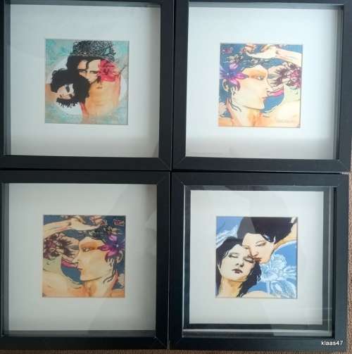 Set of 4 Original Paintings - each 23x23x4.5cm - Ava Grauls