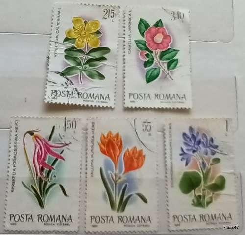 Romania - 1980 - Flowers - 5 Used stamps