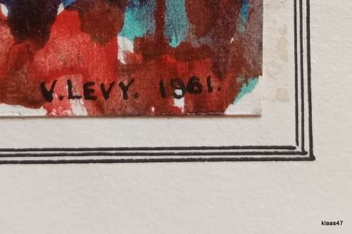 Unframed African Sunset by V Levy 1961