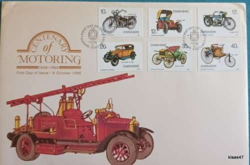 Zimbabwe - 1986 - Centenary of Motoring - FDC
