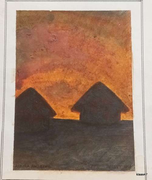 Unframed Africa Awaking by V Levy 1961