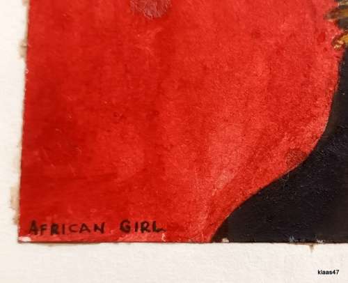Unframed African Girl by V Levy 1961