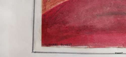 Unframed Kalahari Sunset by V Levy 1961