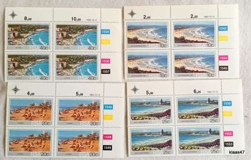 RSA - 1983 - Tourism - Set of 4 Control Blocks of 4 each (Mint)