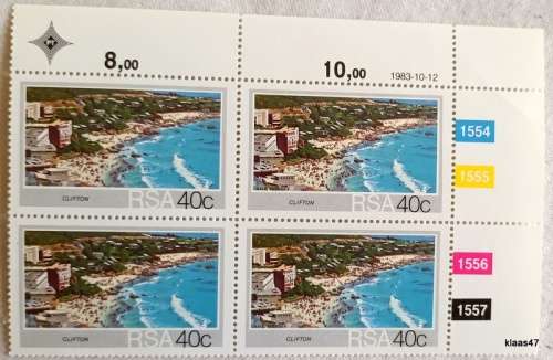 RSA - 1983 - Tourism - Set of 4 Control Blocks of 4 each (Mint)