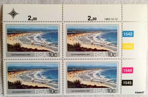 RSA - 1983 - Tourism - Set of 4 Control Blocks of 4 each (Mint)