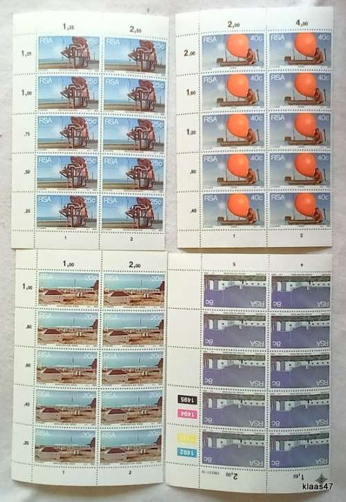 RSA - 1983 - South African Weather Stations - Set of 4 Blocks of 10 stamps each (mint)