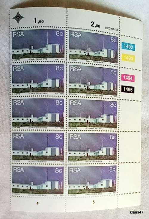 RSA - 1983 - South African Weather Stations - Set of 4 Blocks of 10 stamps each (mint)