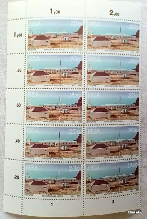 RSA - 1983 - South African Weather Stations - Set of 4 Blocks of 10 stamps each (mint)