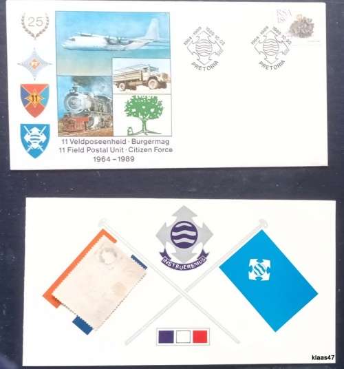 RSA - 1989 - 11 Field Postal Unit (Citizen Force) - 25 Year commemorate cover (SAFAIR Logo on Back)