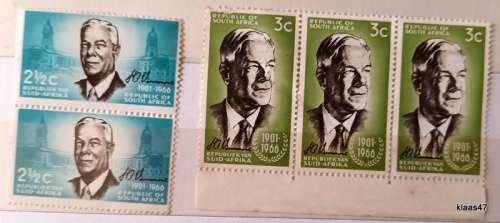 RSA - 1966 - H.F.Verwoerd -  5 Mint stamps