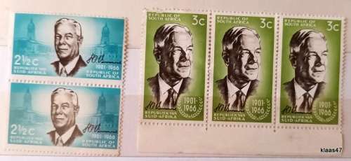 RSA - 1966 - H.F.Verwoerd -  5 Mint stamps