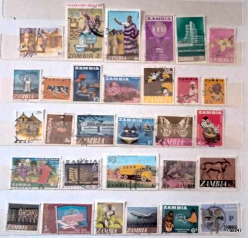 Zambia - Mixed Lot of 30 Used (some Hinged) stamps