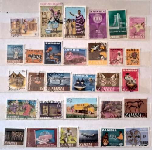Zambia - Mixed Lot of 30 Used (some Hinged) stamps
