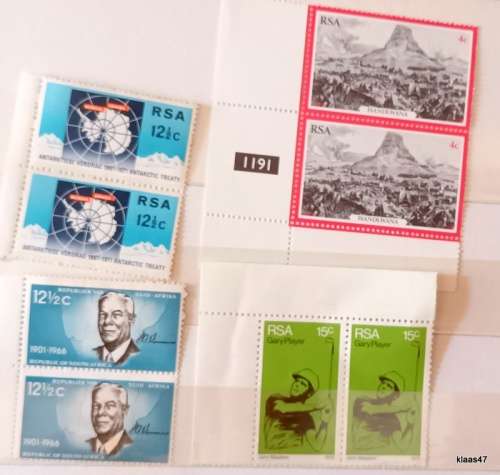 RSA - Mixed Lot of 4 Pairs Unused stamps