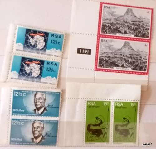RSA - Mixed Lot of 4 Pairs Unused stamps
