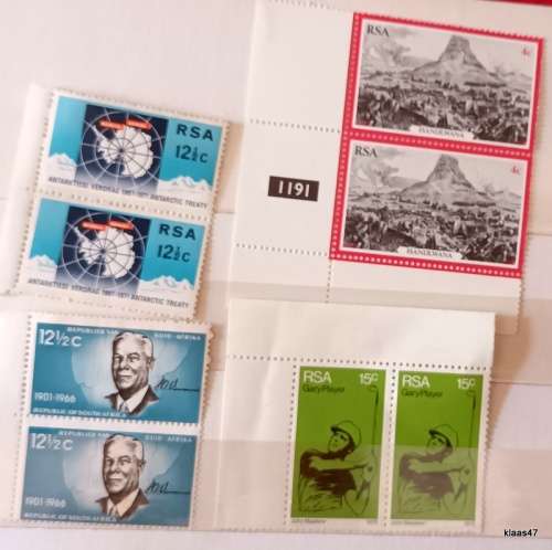 RSA - Mixed Lot of 4 Pairs Unused stamps