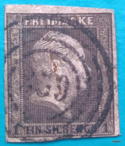 Prussia - 1850 - King Frederick William V - 1 Used Imperforate stamp