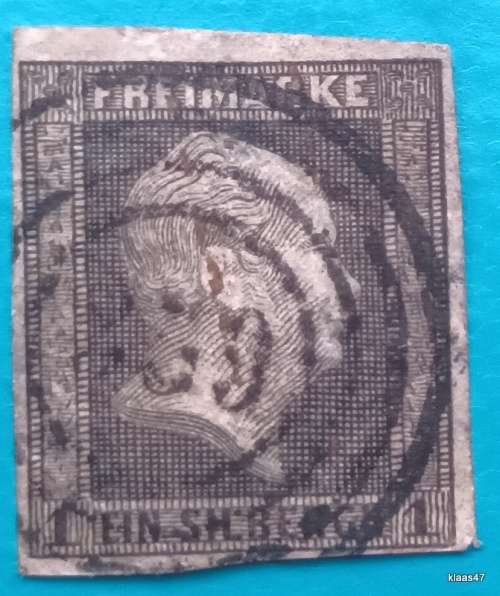 Prussia - 1850 - King Frederick William V - 1 Used Imperforate stamp
