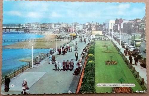 Vintage Colour Post Card - Bamforth and Co. - Central Promenade, Morecambe