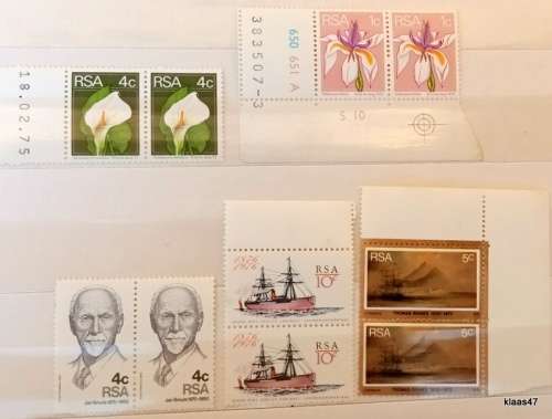 RSA - Mixed Lot of 10 Unused stamps (in pairs)
