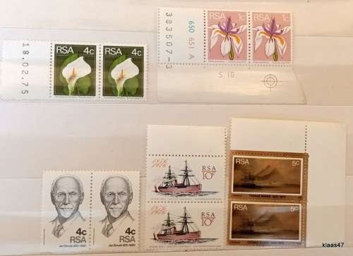 RSA - Mixed Lot of 10 Unused stamps (in pairs)