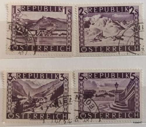 Austria - 1947/8 - Landscape Definitives - Set of 16 Used stamps
