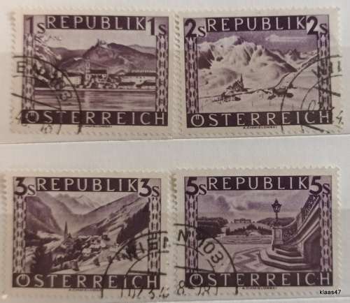 Austria - 1947/8 - Landscape Definitives - Set of 16 Used stamps
