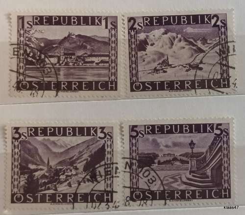 Austria - 1947/8 - Landscape Definitives - Set of 16 Used stamps