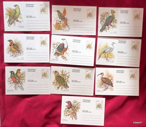 Ciskei - 1981 - Pre Printed Bird Post Cards (5c) Set of 10 Unused