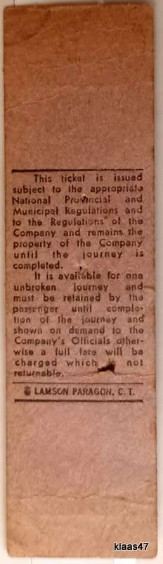 Vintage City Tramways Ticket Cape Town