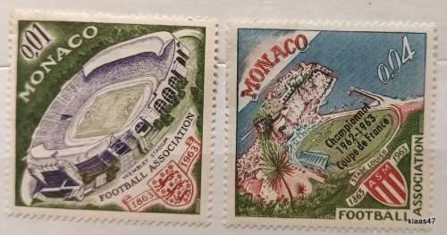 Monaco - 1963 - History of Football - 2 Unused Hinged stamps