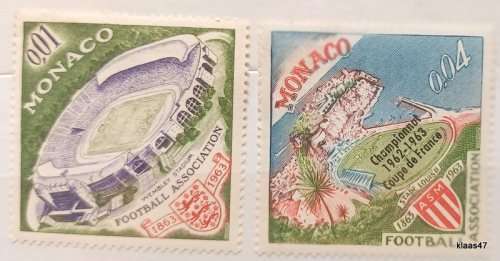 Monaco - 1963 - History of Football - 2 Unused Hinged stamps