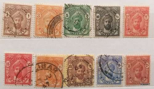 Zanzibar - 1936 - Sultan Khalifa bin Harub - 10 Used stamps