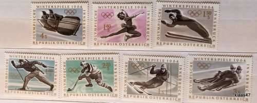 Austria - 1964 - Winter Olympics - Set of 7 Unused stamps