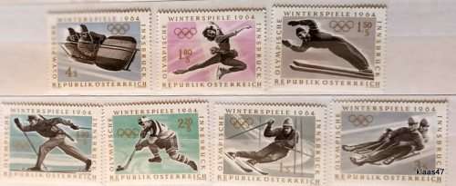 Austria - 1964 - Winter Olympics - Set of 7 Unused stamps