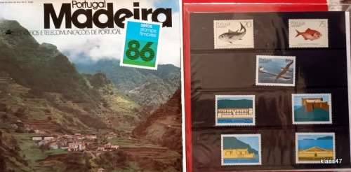 Portugal - Madeira - 1986 - Year Pack - 7 Mint stamps and 1 Mint Revenue stamps