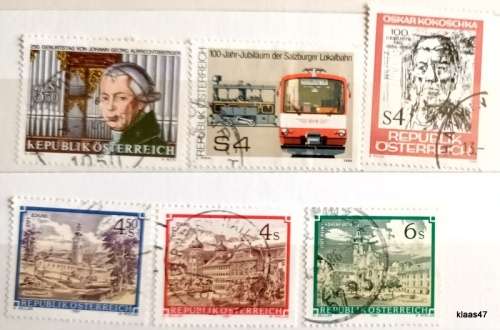 Austria - 1980`s - Mixed Lot of 6 Used stamps